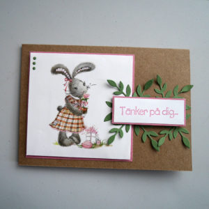 Tänker på dig-kort med söt kanin